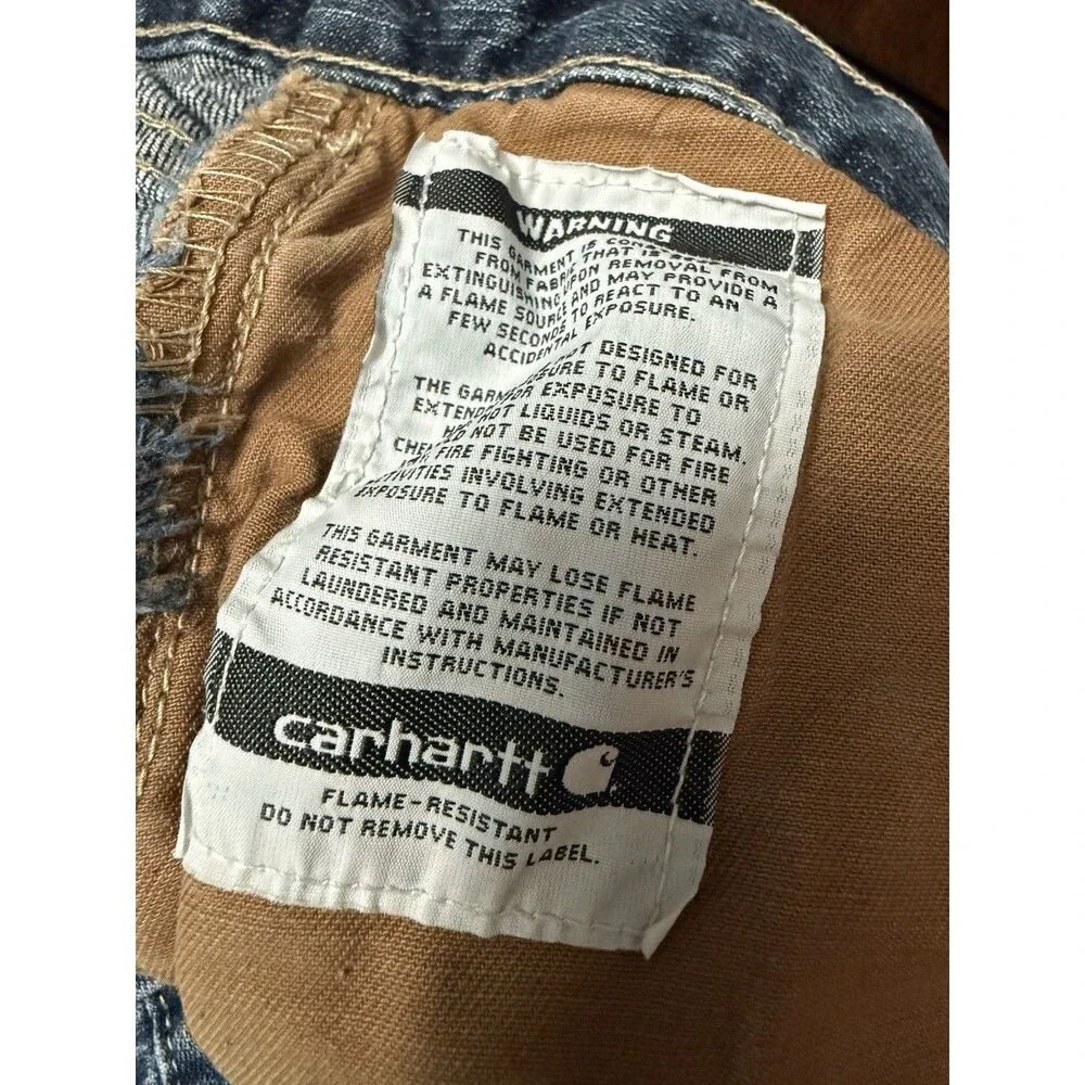 🔥Carhartt FR Jeans Men’s 34x31 Traditional Fit Blue Denim Work Pants CAT 2
